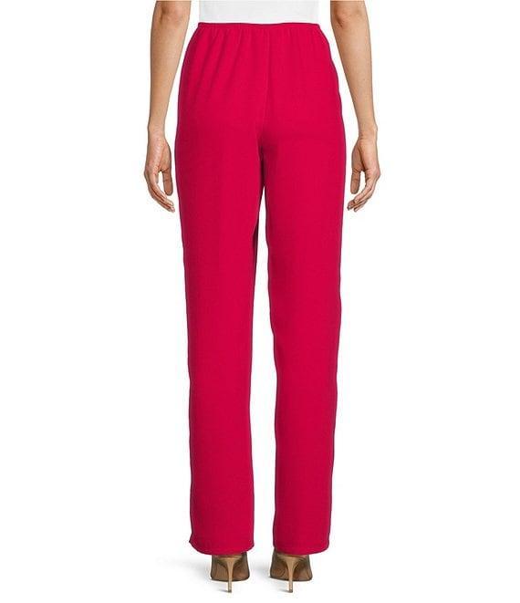 Caroline Rose Matte Crepe Pull-On Straight Leg Pants Product Image