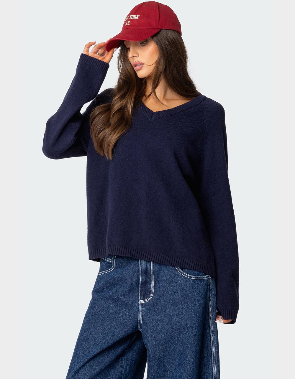 EDIKTED Martha Oversized V-Neck Sweater Product Image