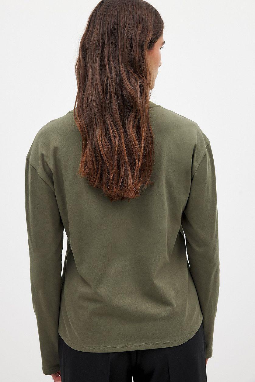 Oversized Long Sleeved Top Green Product Image