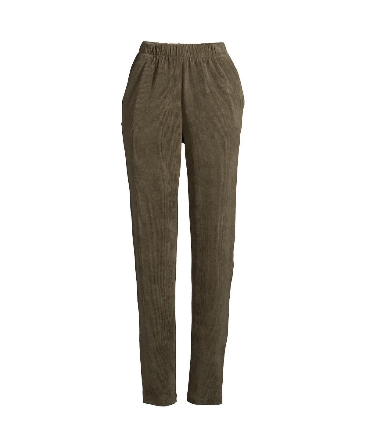 Womens Lands End Sport High Rise Corduroy Pull-On Pants Rich Brown Product Image