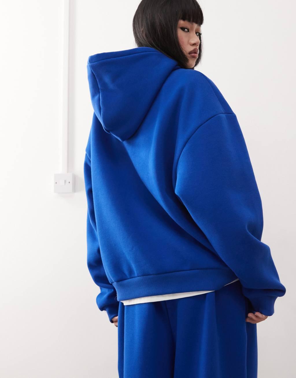 COLLUSION relaxed hoodie in blue Product Image