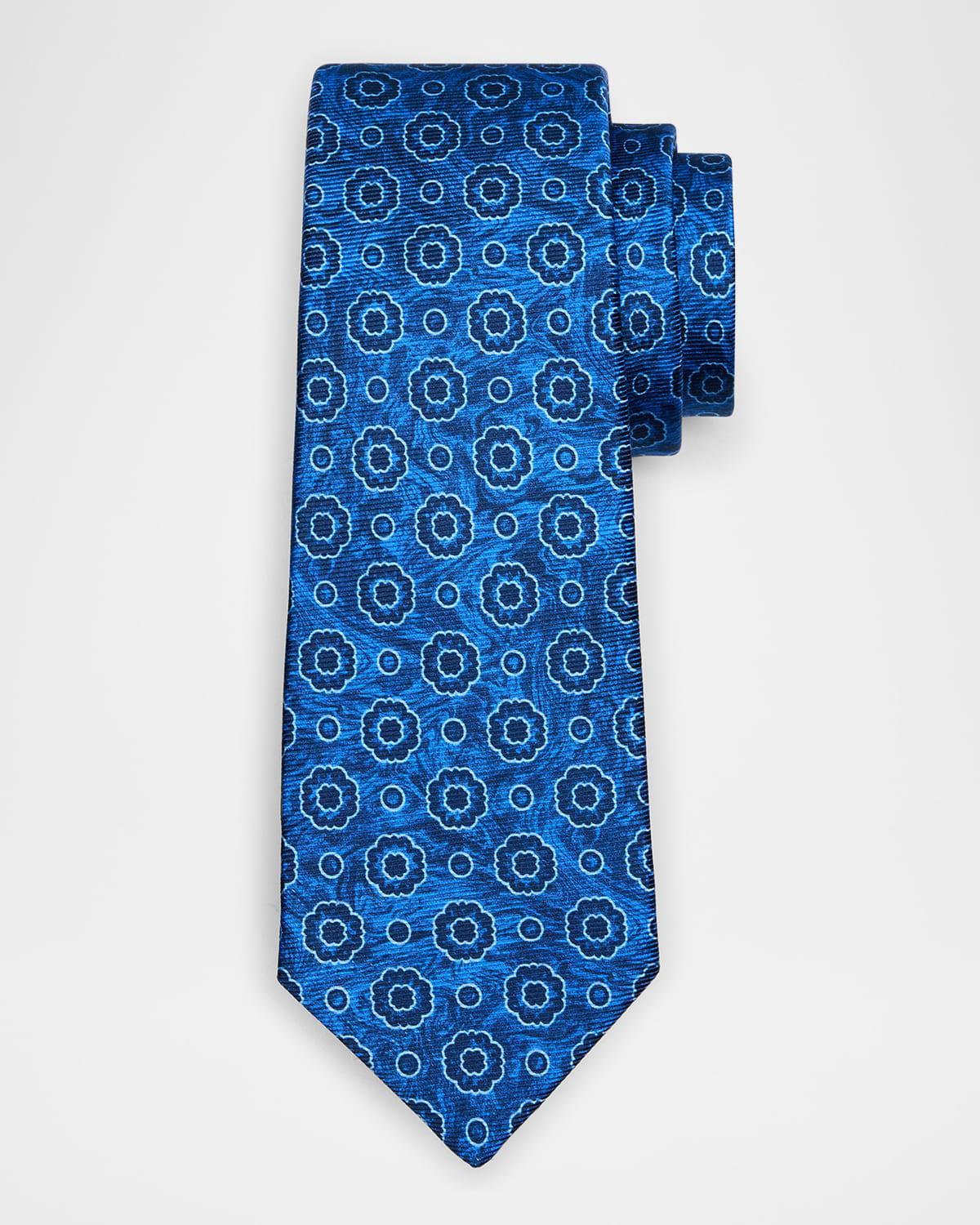 Men's Medallion Seven-Fold Silk Tie Product Image