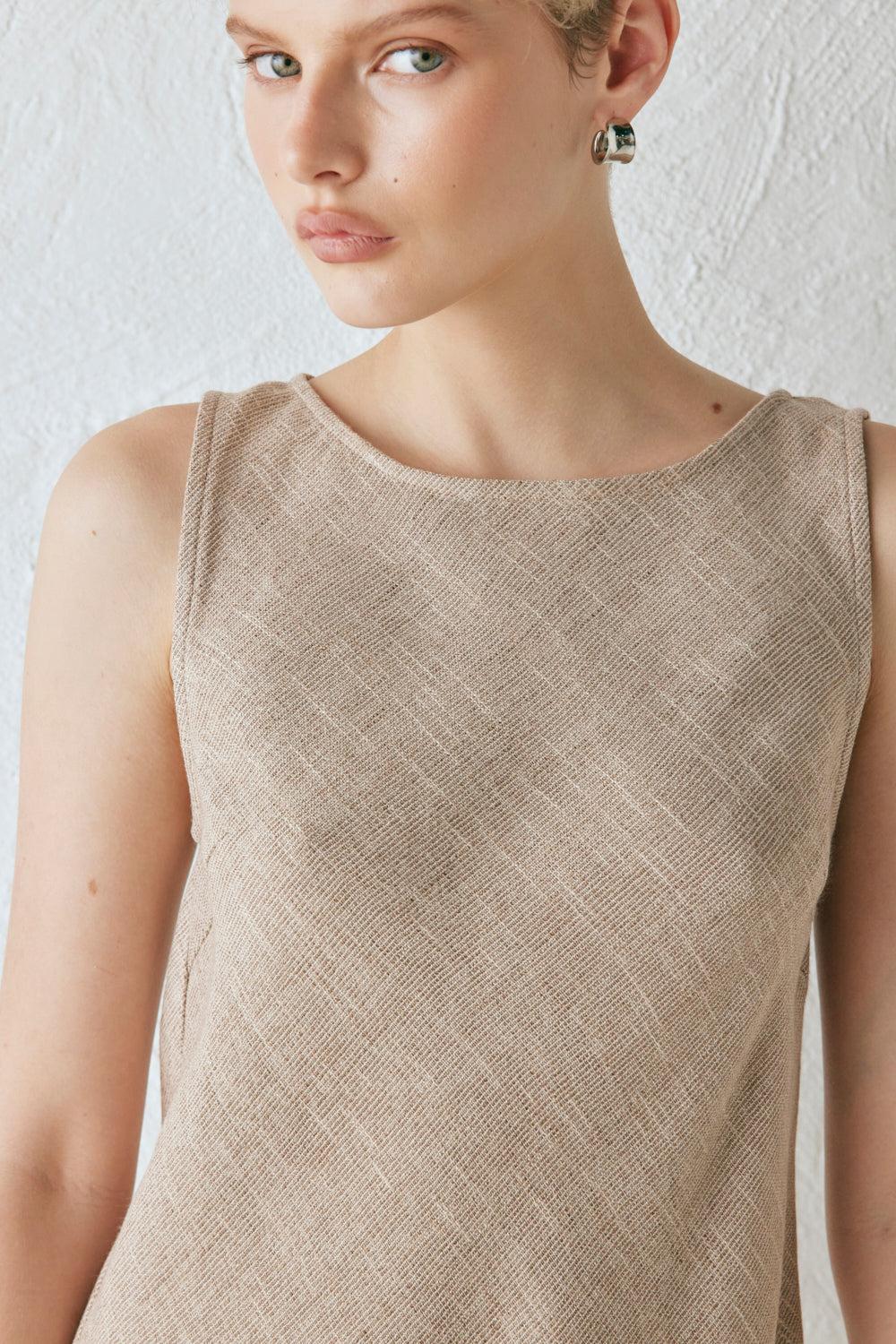 Zaria Mini Dress Beige Product Image