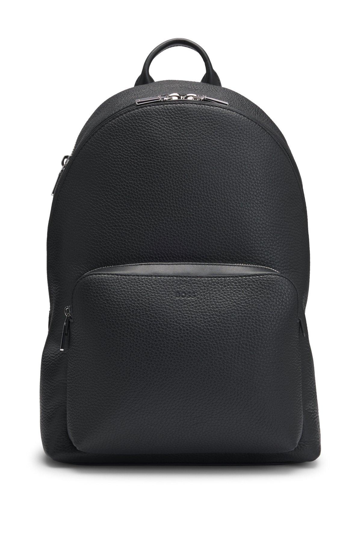 Backpack in grained Italian leather with smart sleeve Product Image