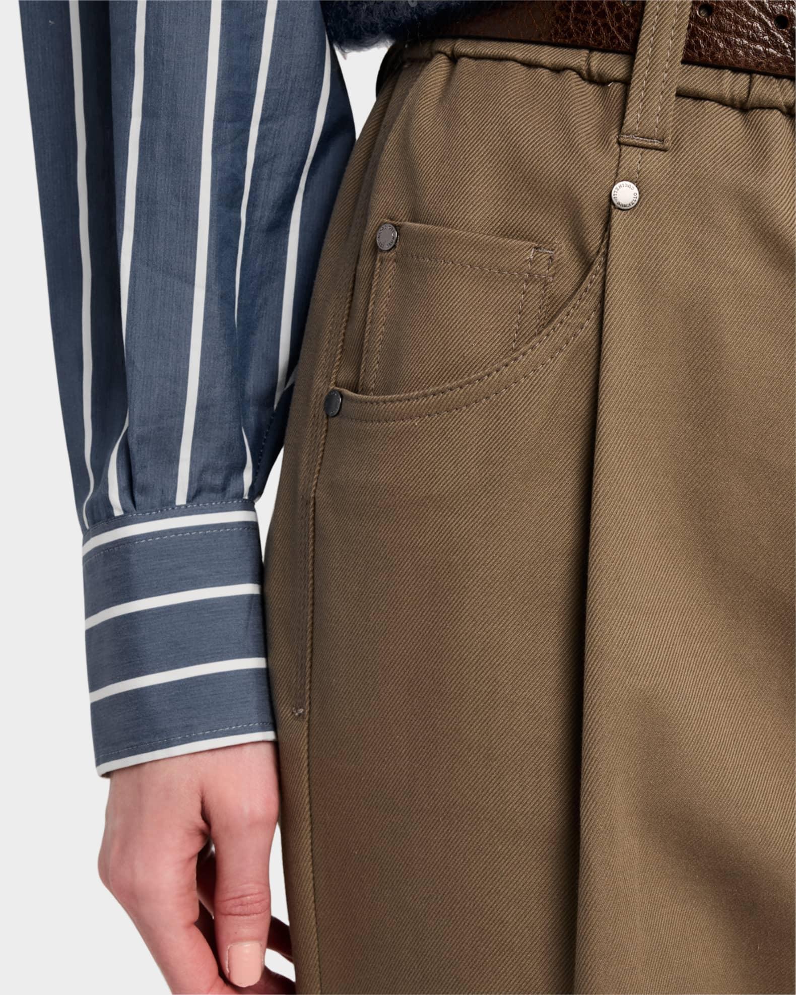 Cotton Twill Straight-Leg Ankle Pull-On Pants Product Image