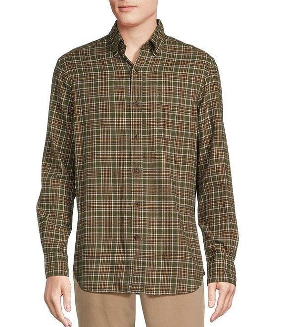 Cremieux Blue Label Washed Flannel Plaid Long Sleeve Woven Shirt Product Image