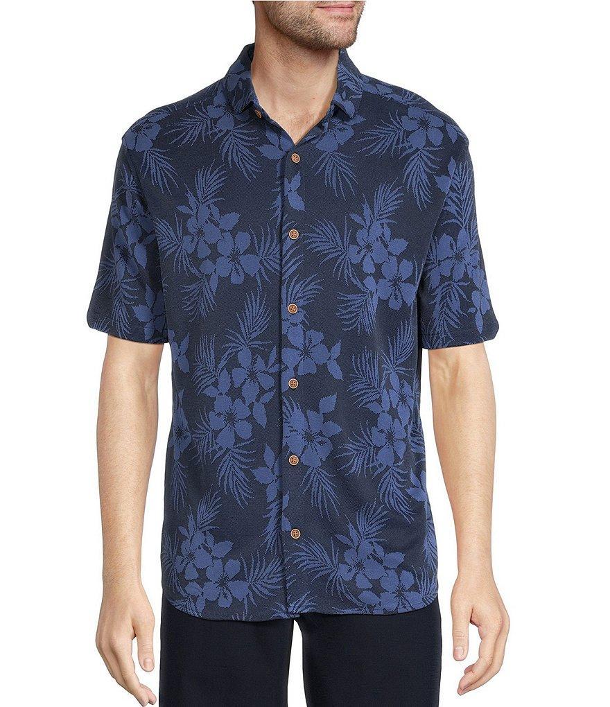 Caribbean Floral Poly Modal Short Sleeve Shirt Product Image