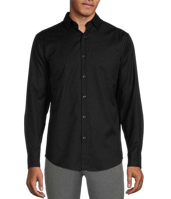 Murano Big & Tall Wardrobe Essentials Slim Fit Solid Stretch Twill Long Sleeve Woven Shirt Product Image