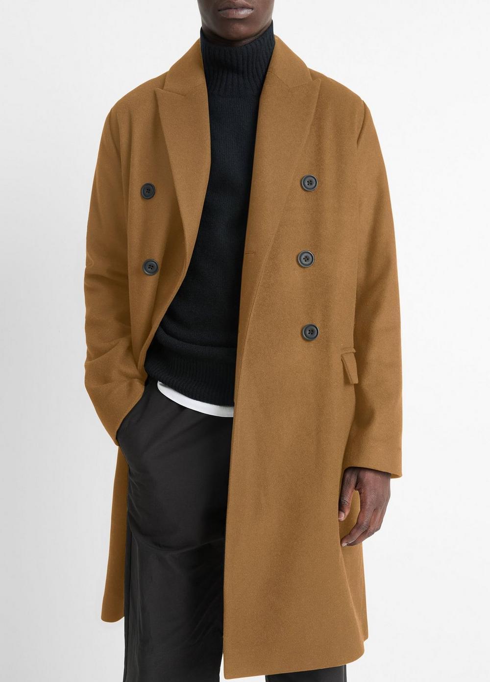 Italian Wool-Blend Double-Breasted Coat Product Image