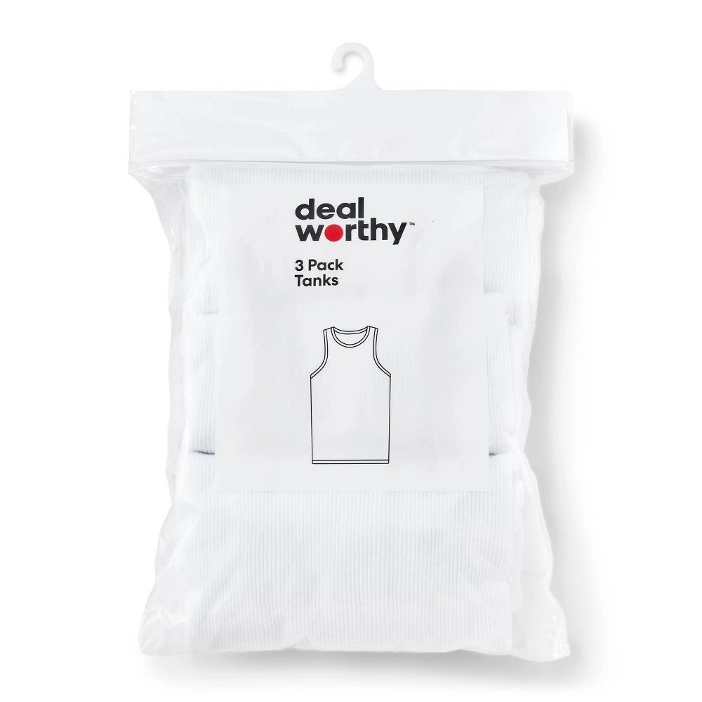 Mens Tank Top 3pk - Dealworthy White Product Image