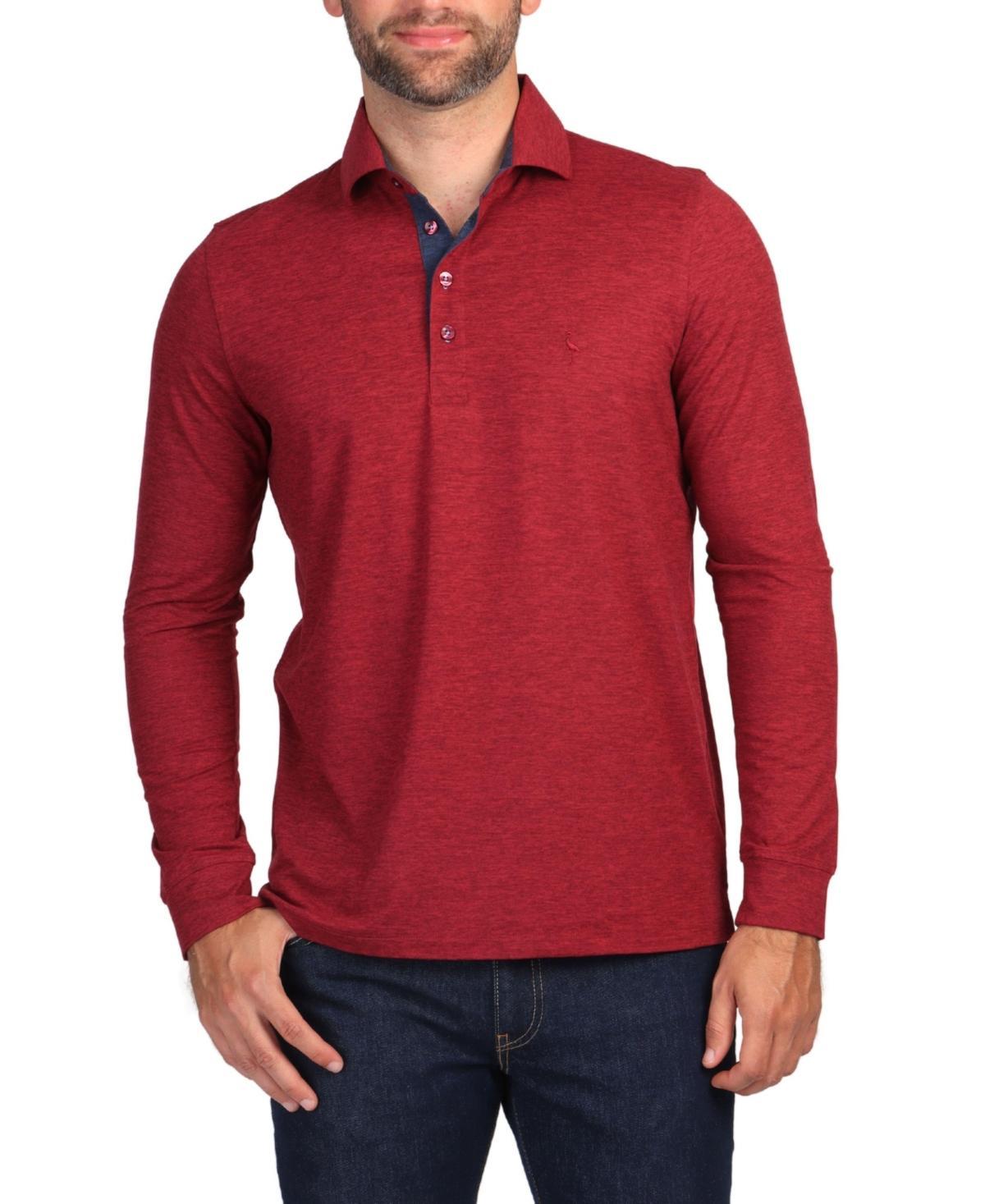 Tailorbyrd Mens Brushed Melange Long Sleeve Polo Product Image