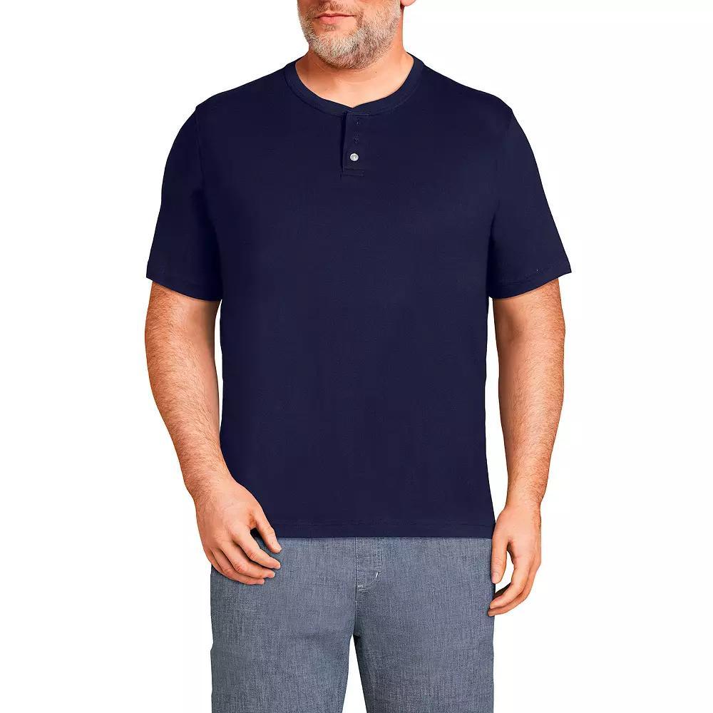 Big & Tall Lands' End Short Sleeve Super-T Henley, Men's,  Product Image