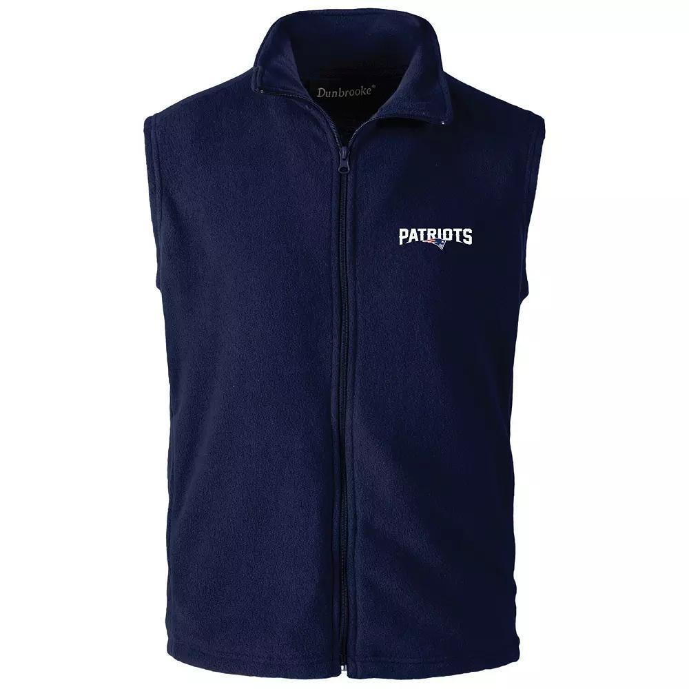 Men's Navy New England Patriots Houston Fleece Full-Zip Vest,  Product Image