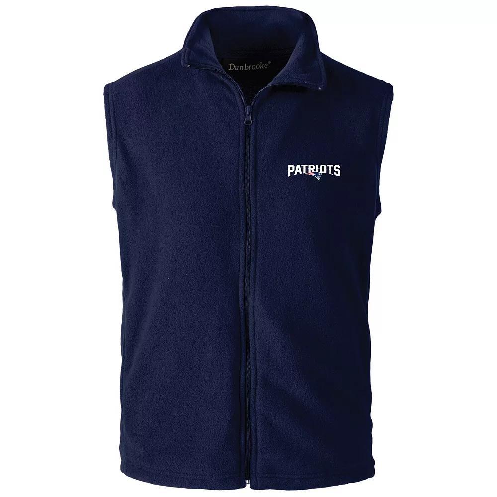 Men's Navy New England Patriots Houston Fleece Full-Zip Vest,  Product Image