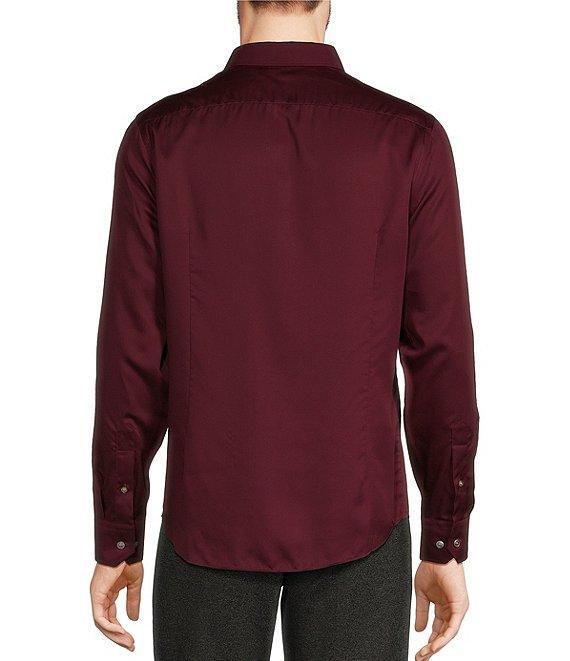Murano Slim Fit Solid Sateen Long Sleeve Woven Shirt Product Image