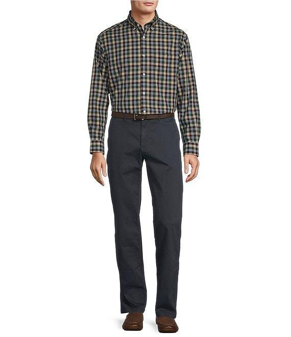 Roundtree & Yorke Straight Fit Flat Front Texture Chino Pants Product Image