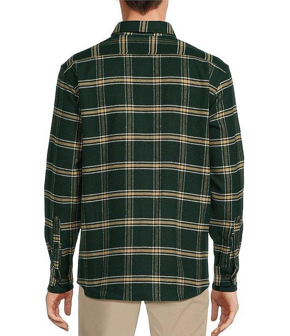 Roundtree & Yorke Long Sleeve Heavyweight Twill Windowpane Plaid Shirt Jacket Product Image