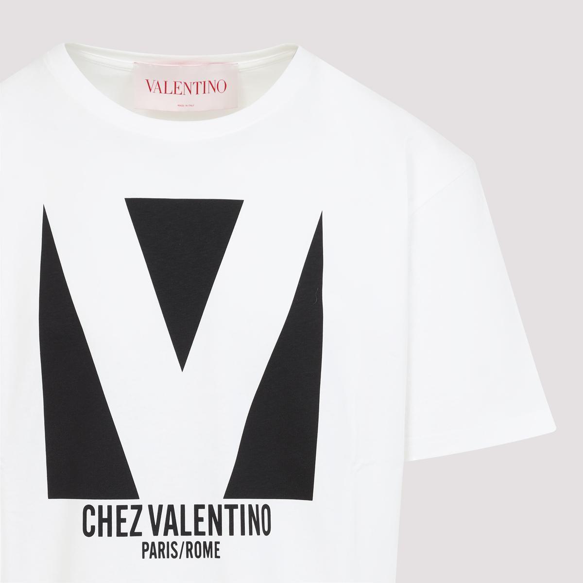 VALENTINO Mens Avorio Logo-print Crew-neck Cotton-jersey T-shirt Product Image