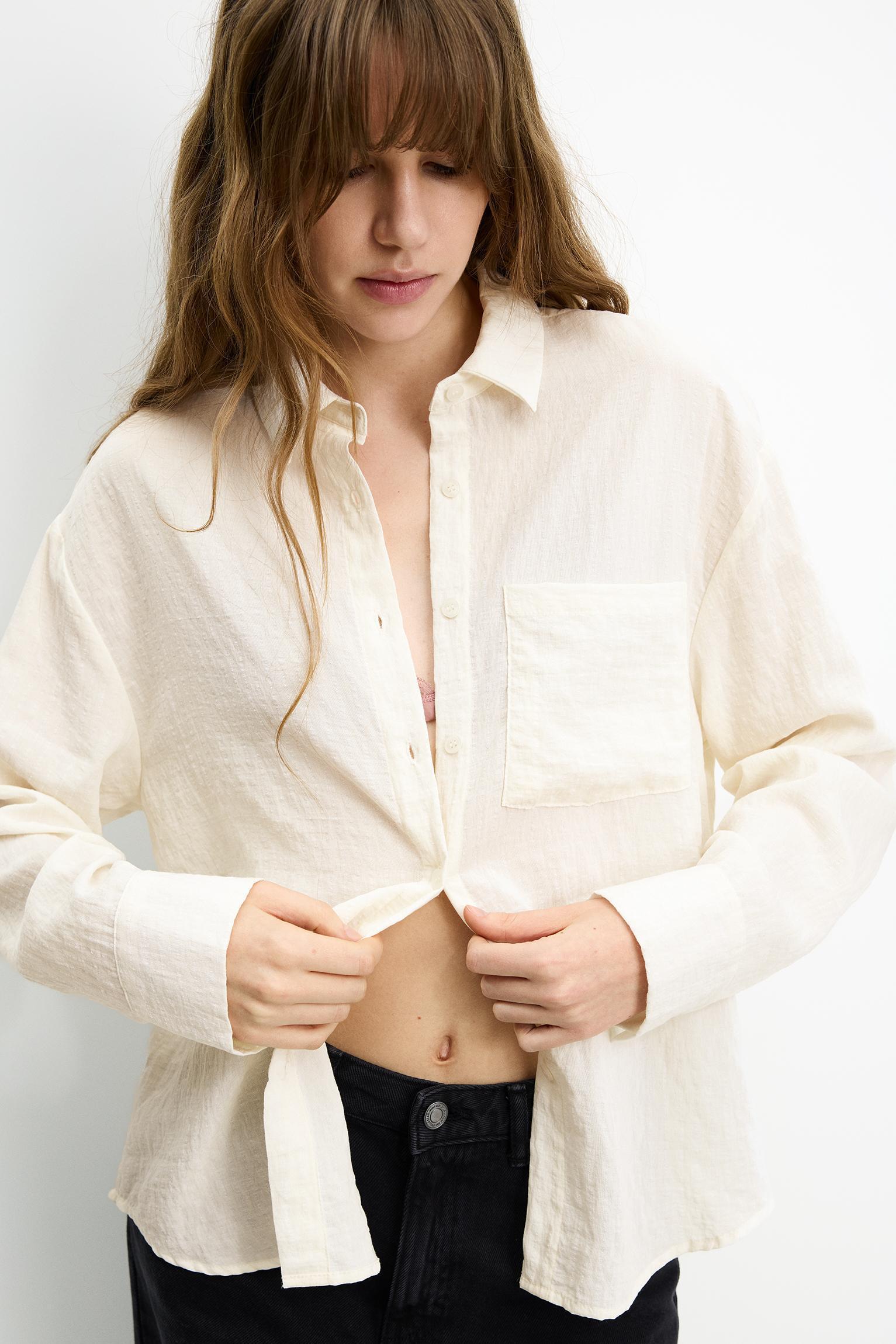 Semi-sheer oversize shirt Product Image