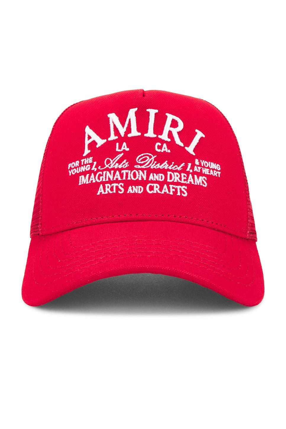 AMIRI Arts District Logo-embroidered Cotton-canvas And Mesh Trucker Cap In Red Product Image