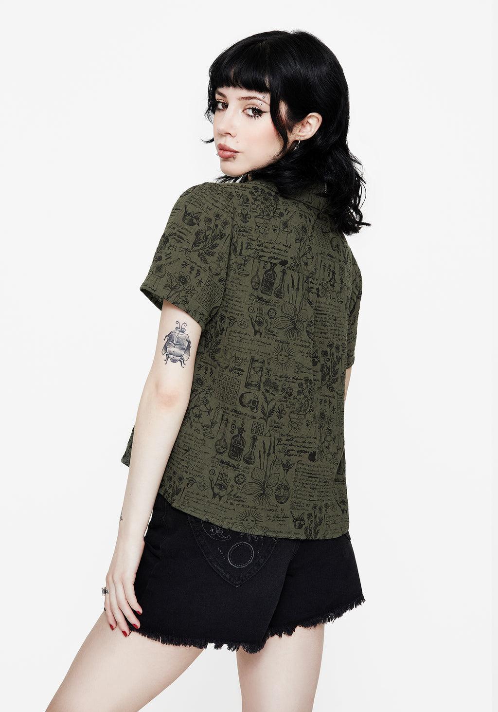 Taddea Cotton Relaxed Button Up Blouse Product Image