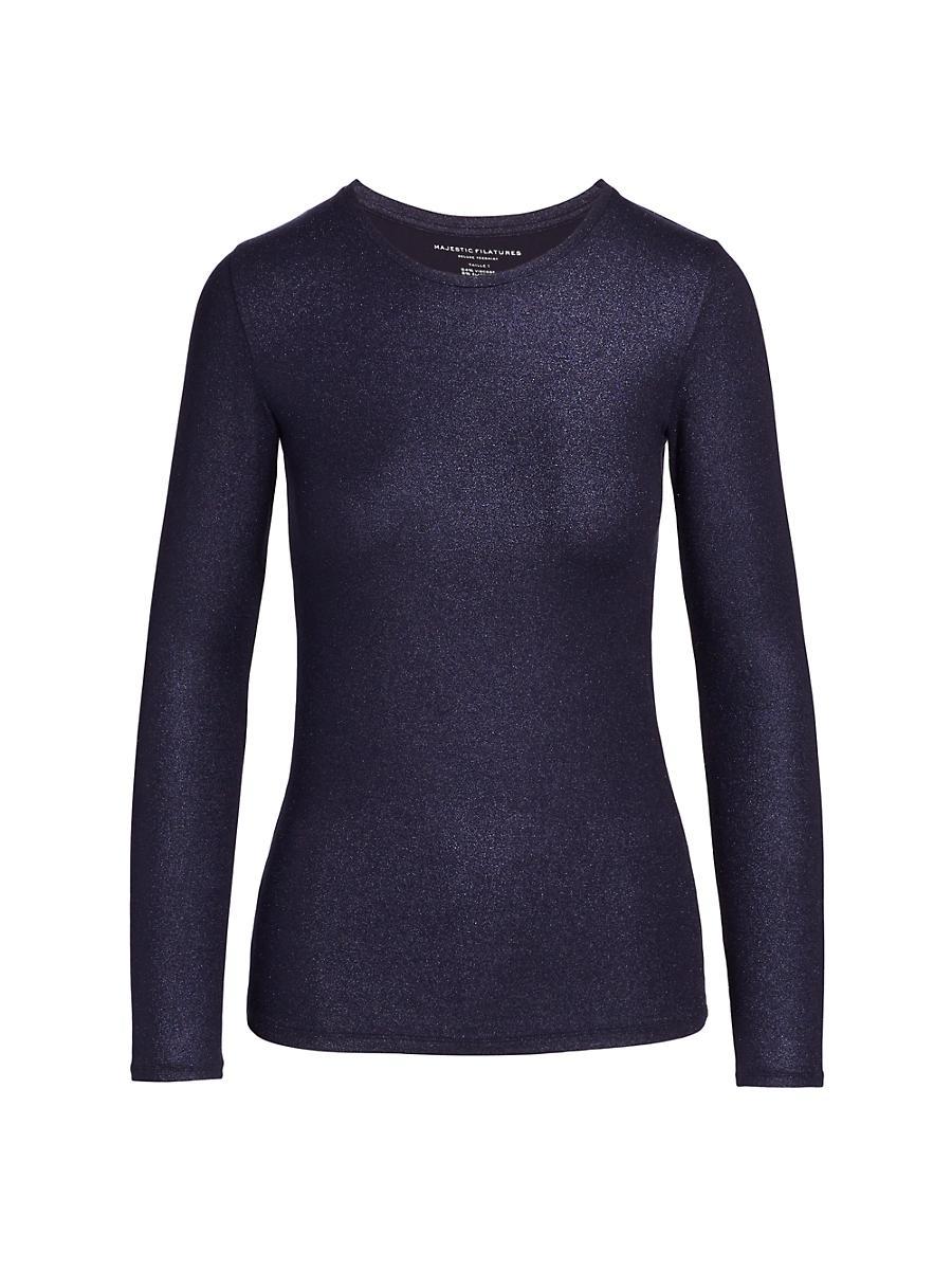 Womens Metallic Long-Sleeve Top Product Image