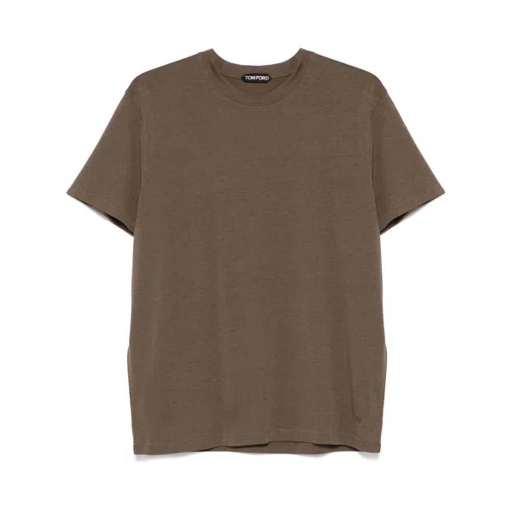 TOM FORD Slim-fit Lyocell And Cotton-blend Jersey T-shirt In Brown Product Image