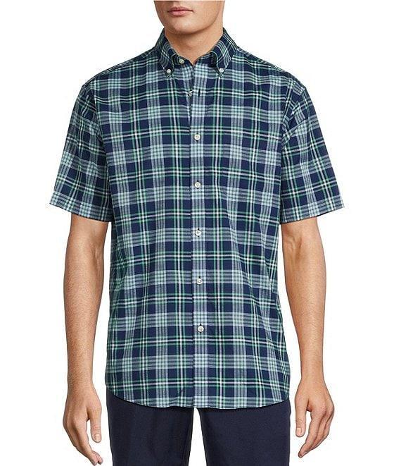 Gold Label Roundtree & Yorke Non-Iron Short Sleeve Plaid Sport Shirt Product Image