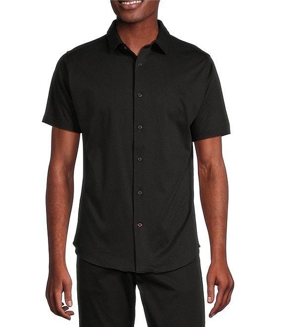 Cremieux Blue Label Solid Interlock Coat Front Knit Shirt Product Image