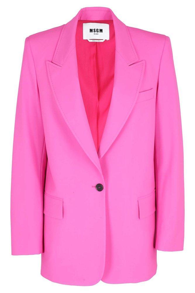 MSGM Single-breasted Jacket In Viscose In Fucsia Product Image