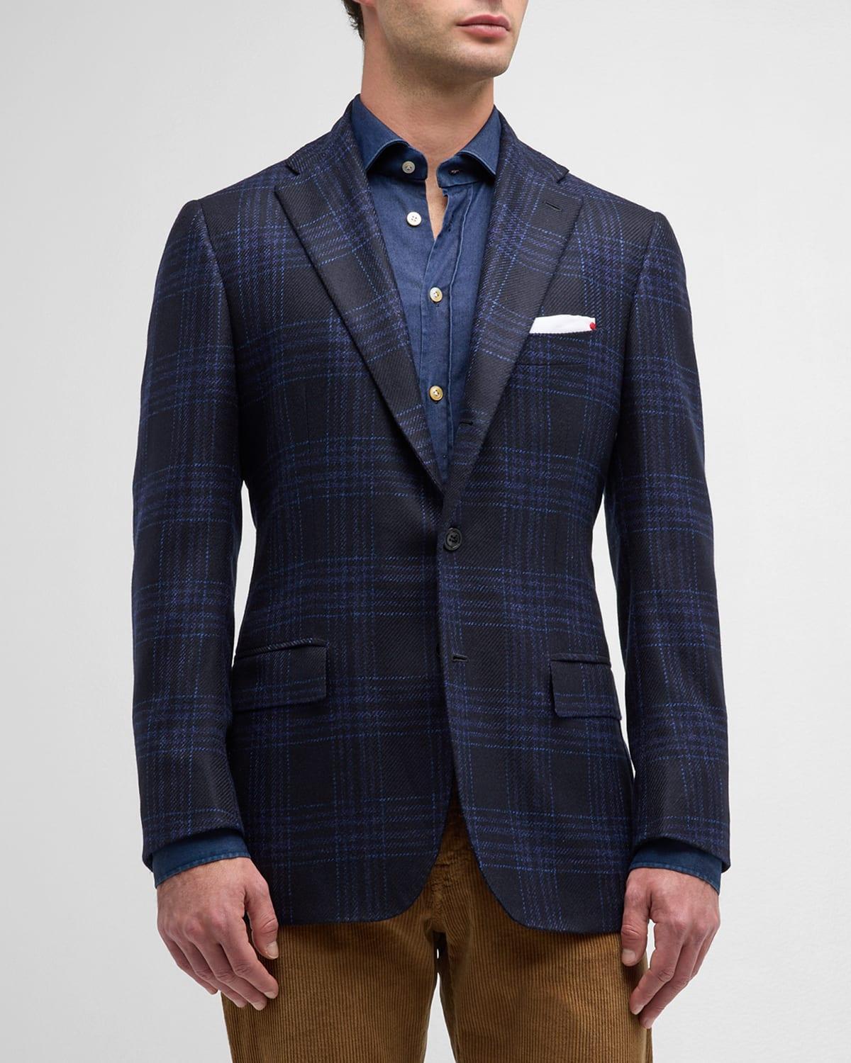 Men's Cashmere Plaid Sport Coat Product Image