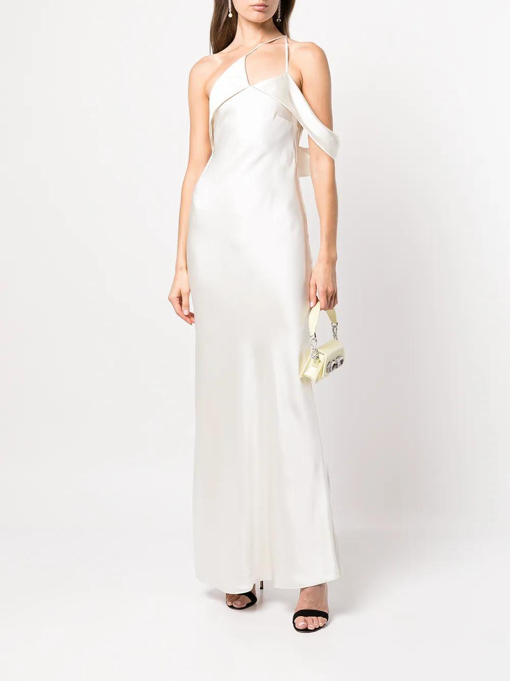 bias-cut one-shoulder gown Product Image