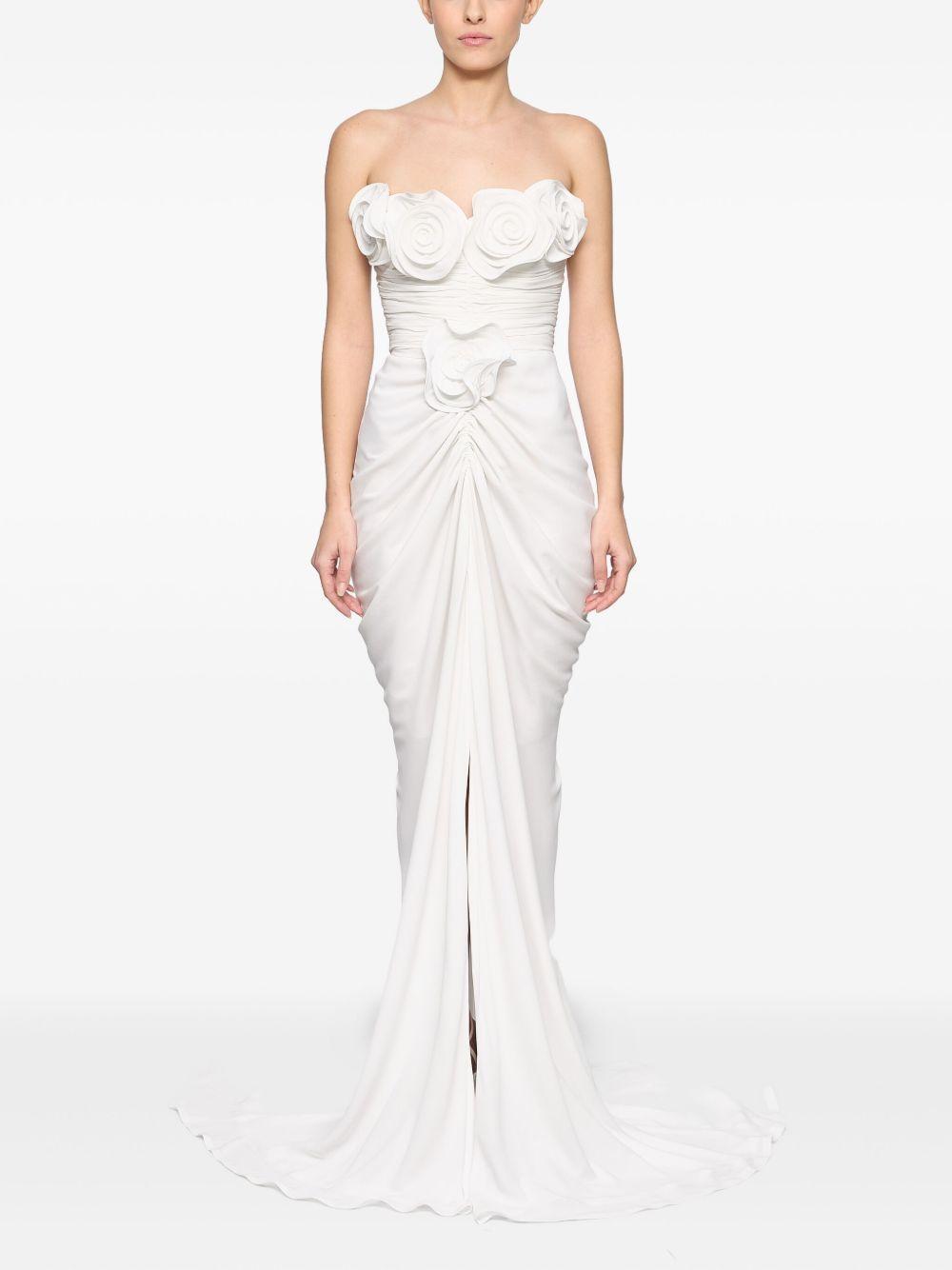 strapless floral-detail gown Product Image