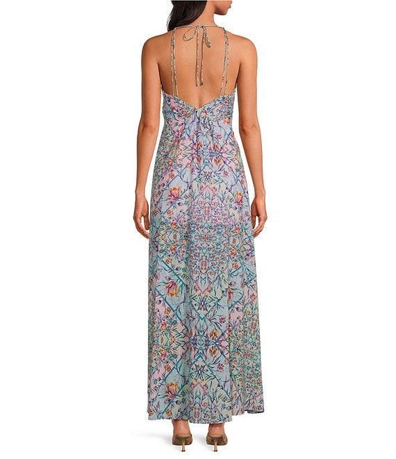 Steve Madden Brianna Printed Halter Sleeveless Maxi Dress Product Image