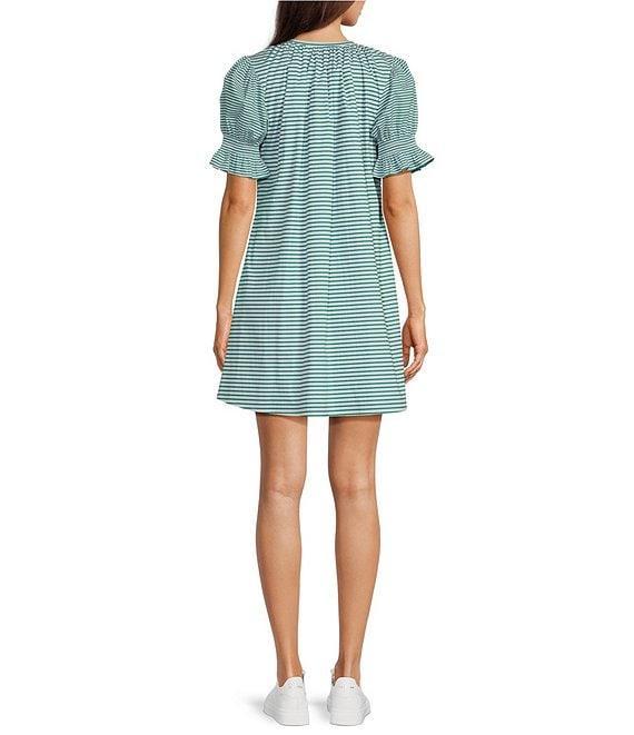 Addison Bay Stripe Scoop Neck Short Sleeve Sailor Dress Product Image
