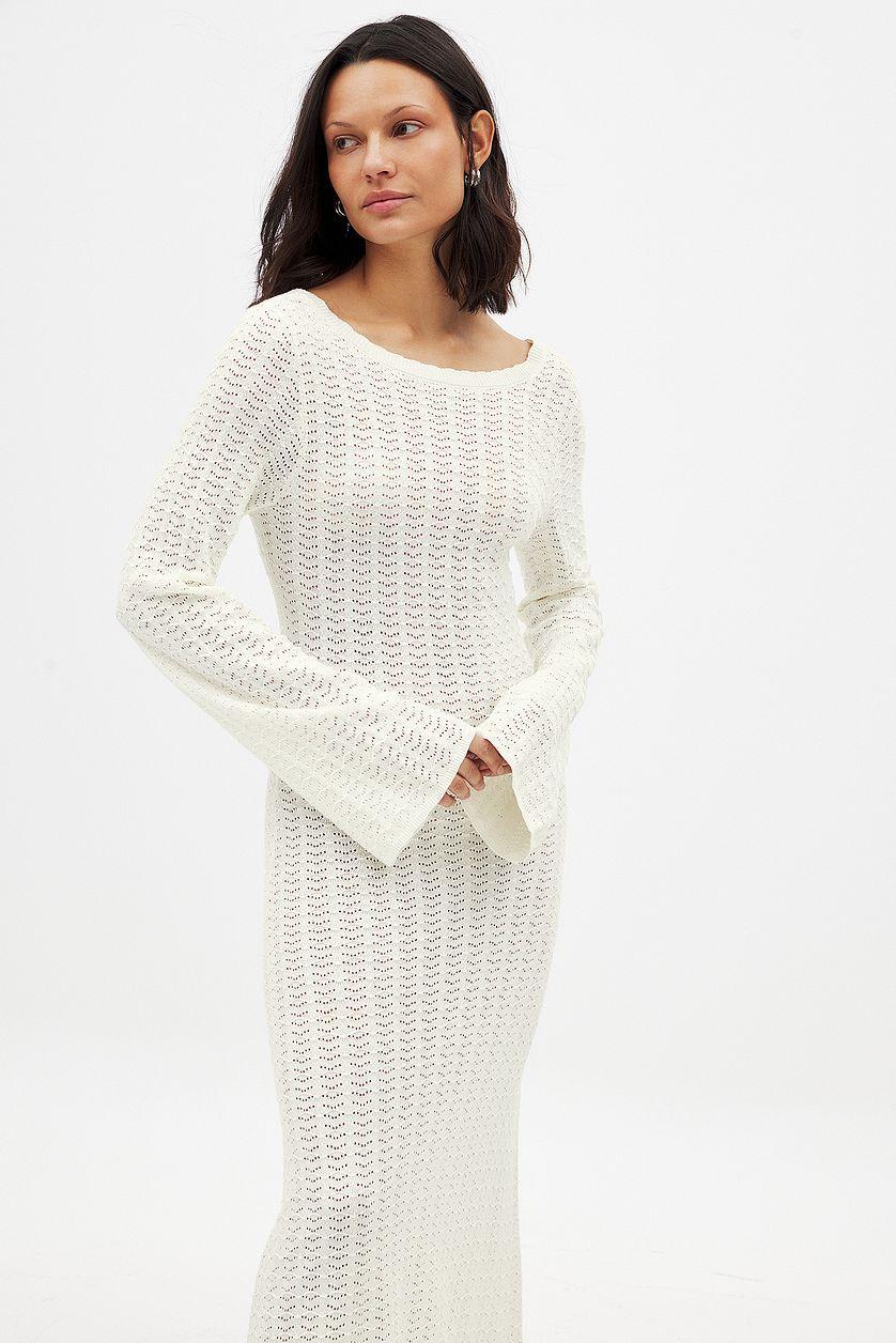 Deep Back Knitted Maxi Dress Product Image