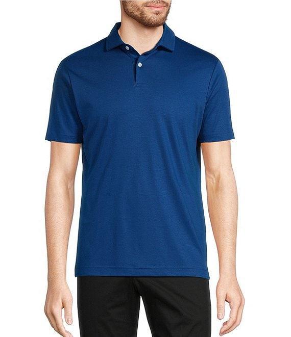 Murano Liquid Luxury Slim Fit Solid Interlock Short Sleeve Polo Shirt Product Image
