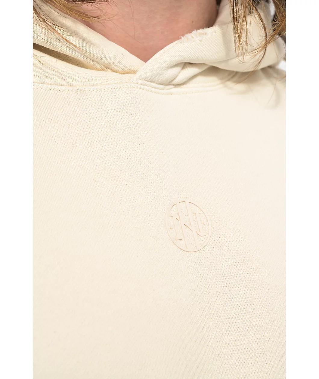 Ninth Hall Fundamentals Cream Distressed Boxy Hoodie Product Image