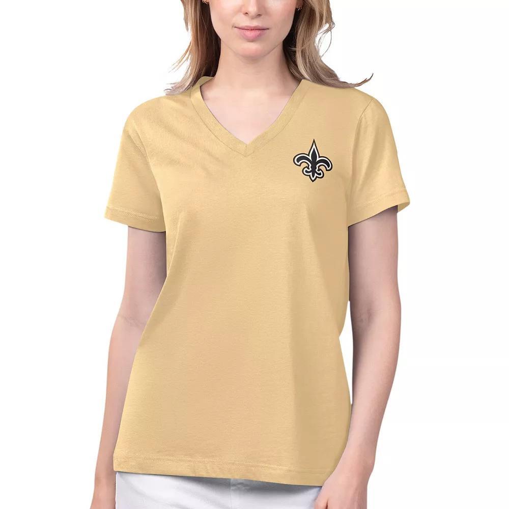 Women's Margaritaville Gold New Orleans Saints Game Time V-Neck T-Shirt,  Product Image