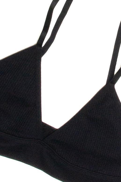 Black Wide Rib Bralette Product Image