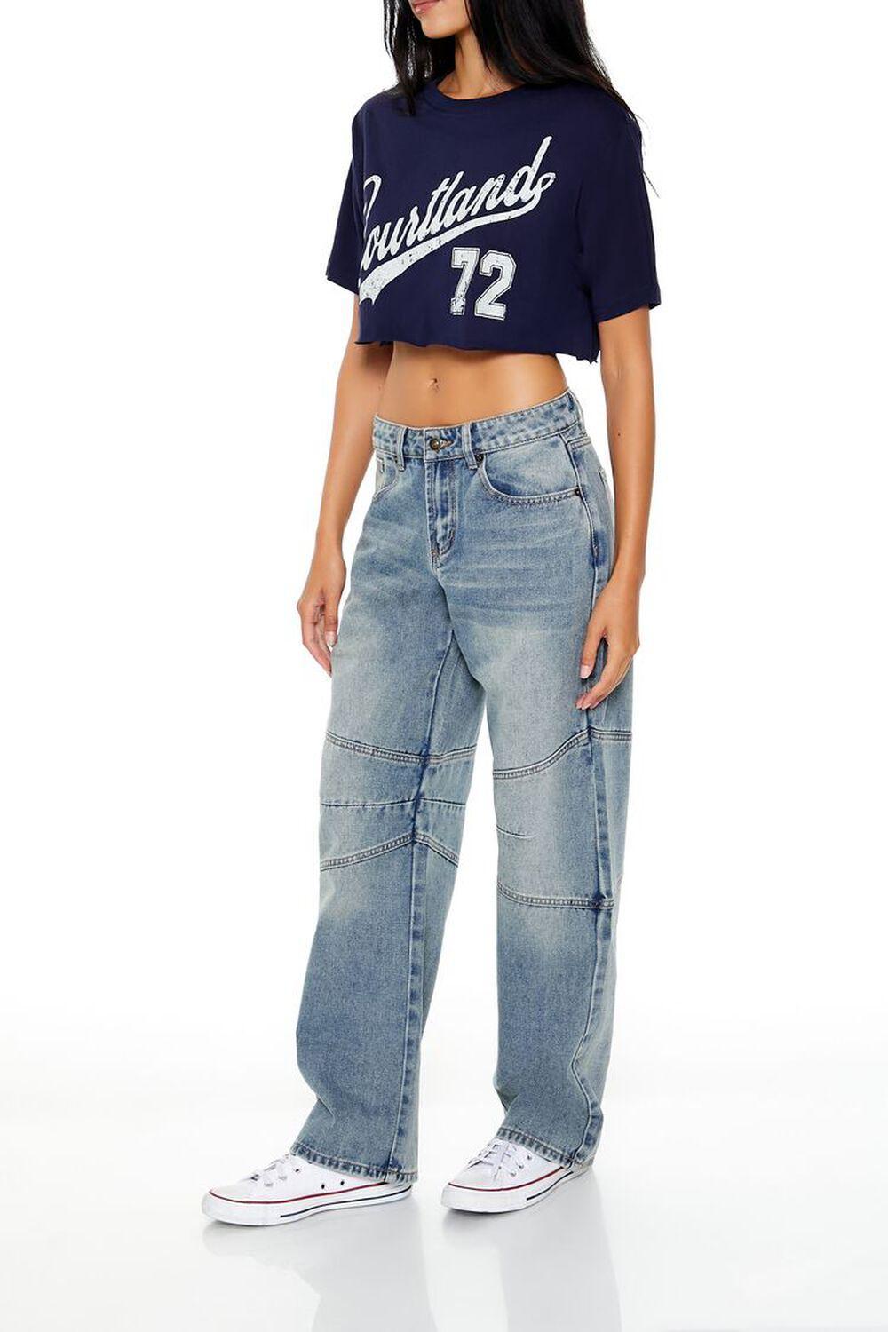 Mid-Rise Stone Wash Baggy Jeans | Forever 21 Product Image