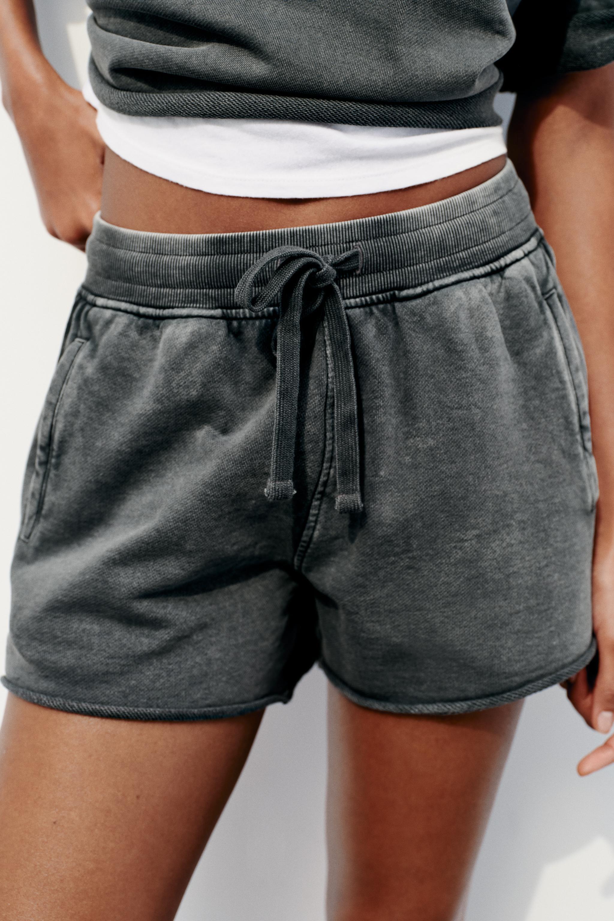 WASHED EFFECT PLUSH SHORTS Product Image