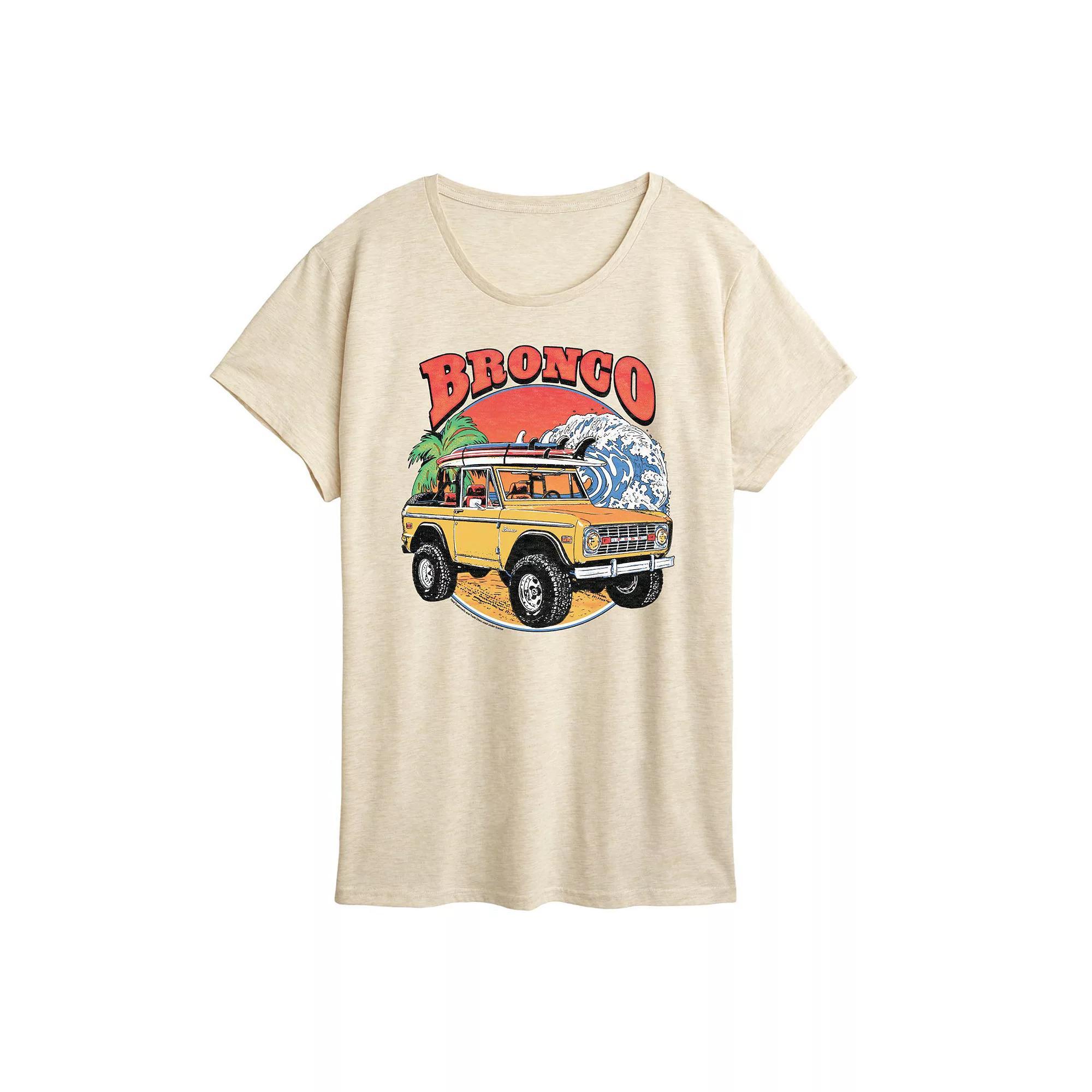 Women's Ford Bronco Beach Graphic Tee, Size: Small, Beige Product Image