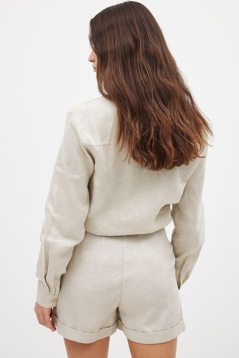 Linen Folded Shorts Product Image