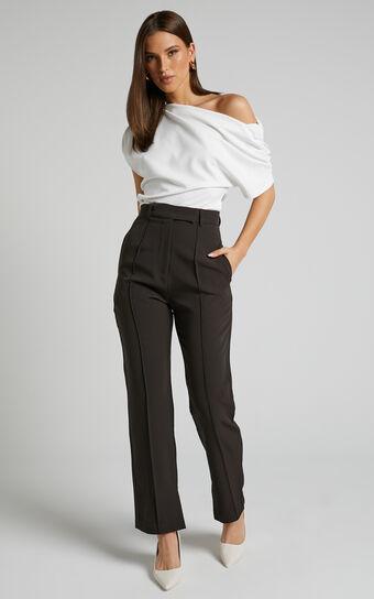 Rogers Pants - High Waisted Pants in Charcoal Product Image