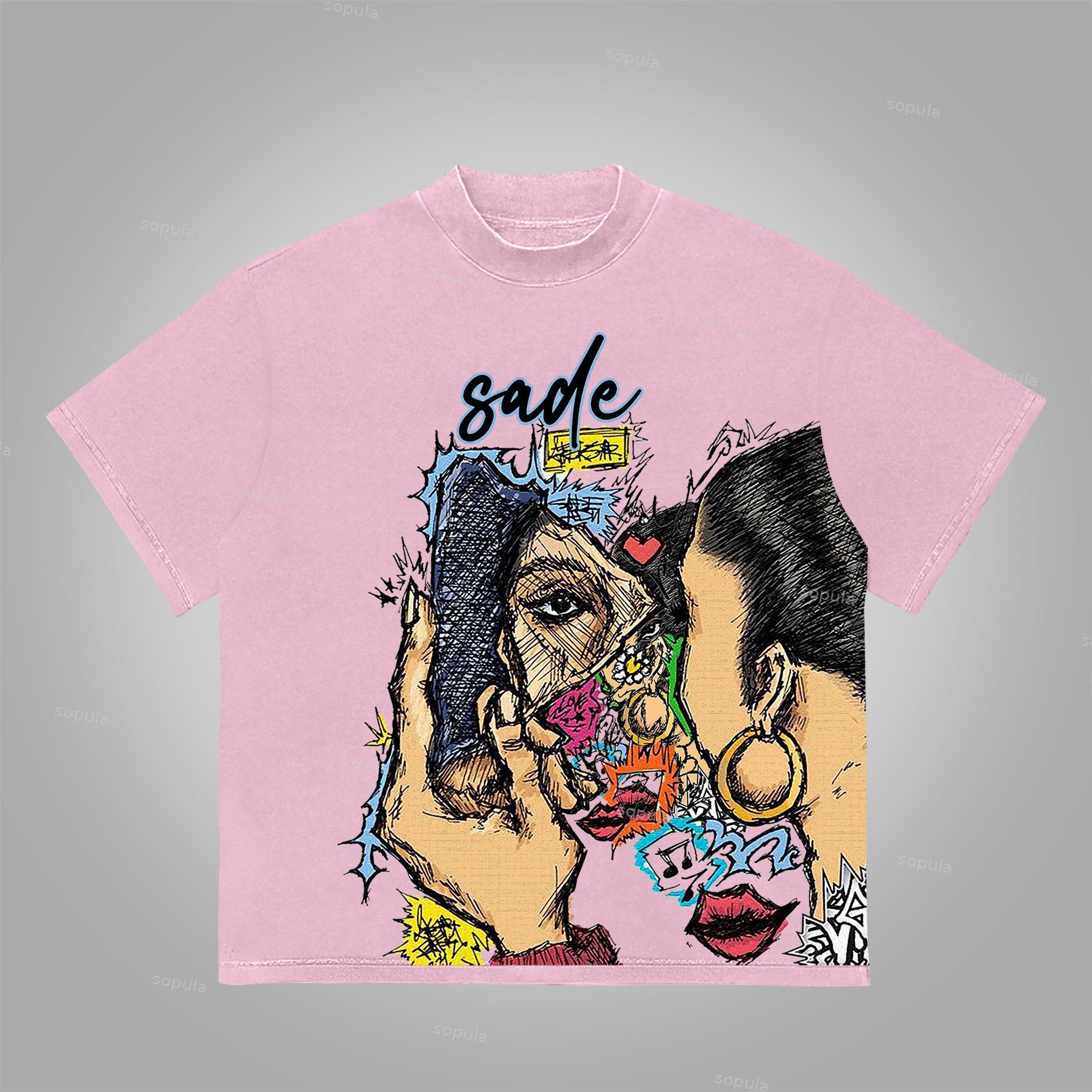 Sopula Vintage Sade Adu Graphic Print Cotton T-Shirt Product Image