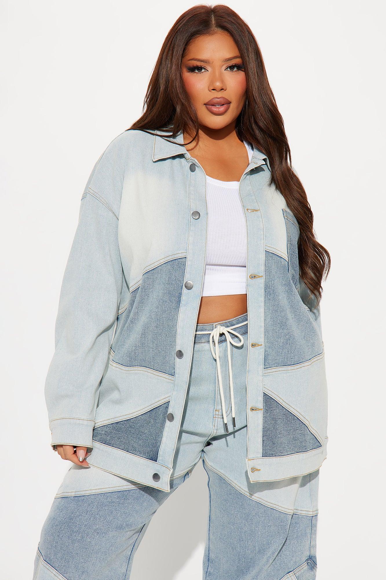 Better Shape Up Oversized Denim Shacket - Light Wash Product Image