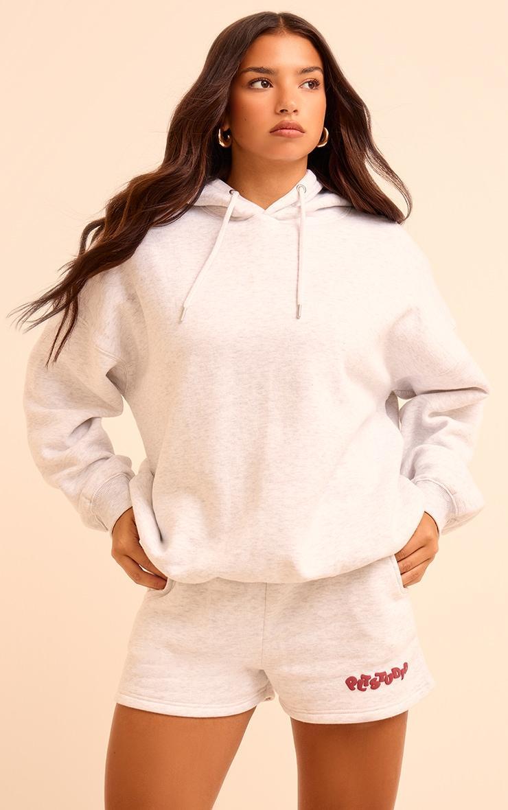 Ice Grey PLT Studio Archive Puff Print Oversized Hoodie Product Image