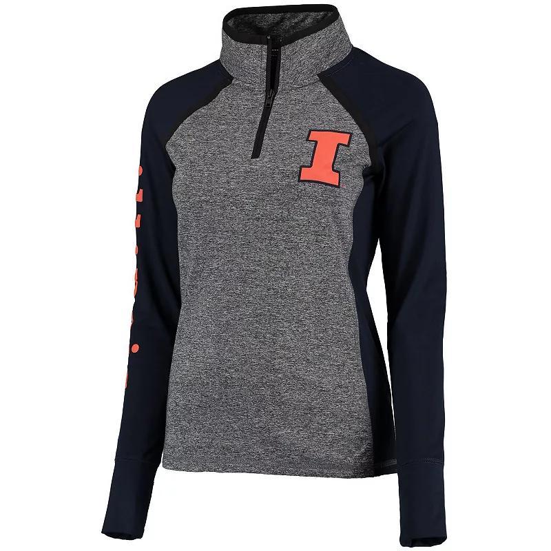 Womens Gray Illinois Fighting Illini Finalist Quarter-Zip Pullover Jacket - Gray Product Image