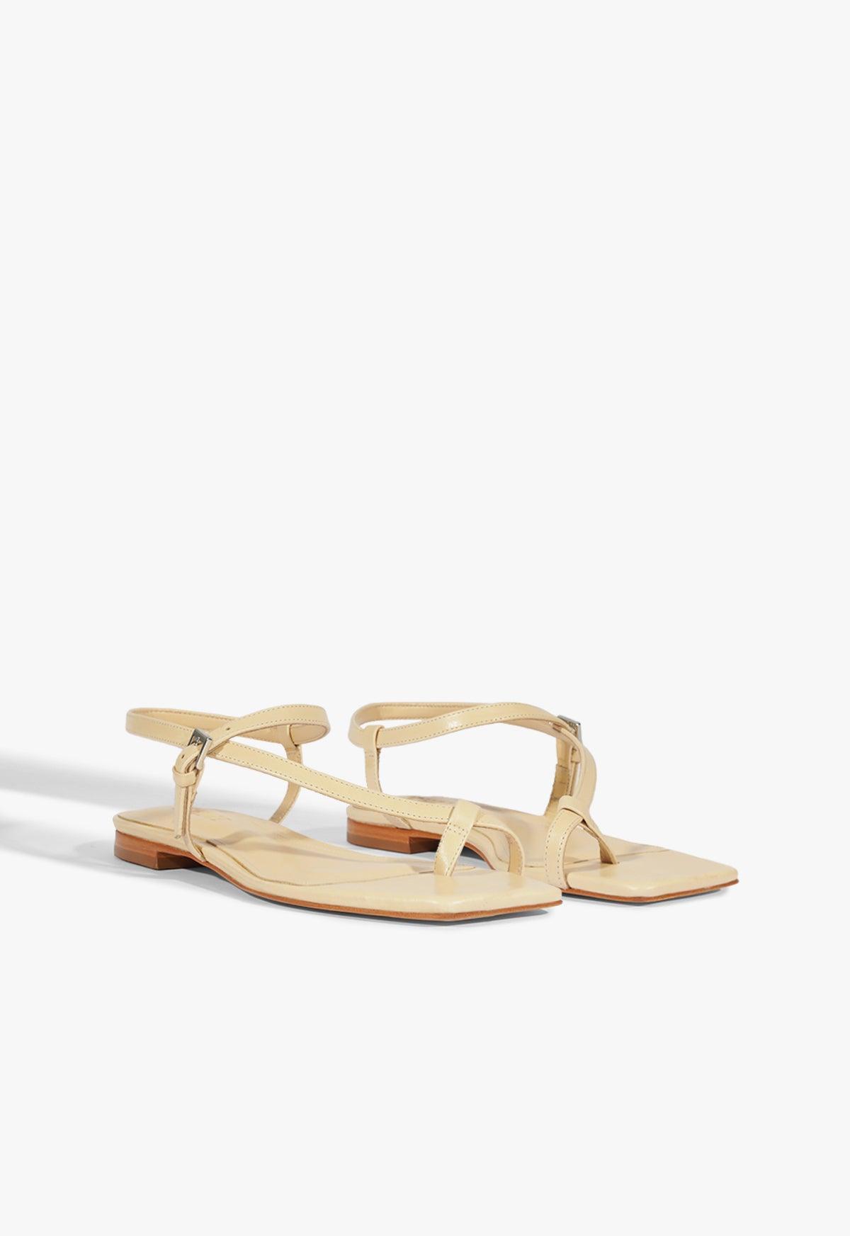 Lisa Beige Suede Flat Sandal Product Image